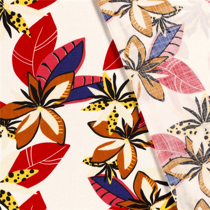 WOVEN VISCOSE STRETCH FLOWERS
