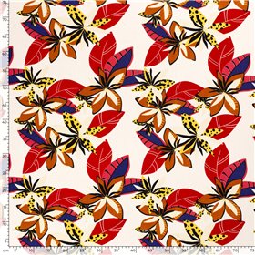 WOVEN VISCOSE STRETCH FLOWERS