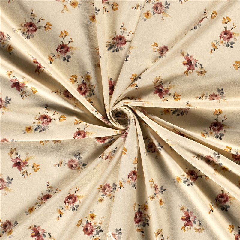 TRICOT 200GSM BIO NATURAL DIGI FLOWERS