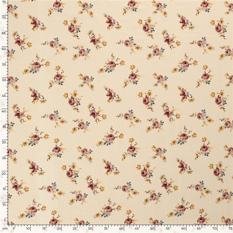 TRICOT 200GSM BIO NATURAL DIGI FLOWERS