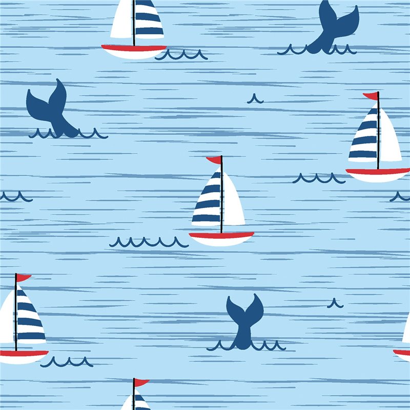 TRICOT 200GSM SAILBOATS