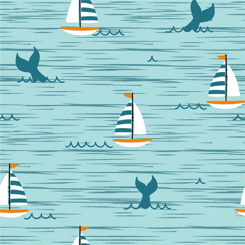 TRICOT 200GSM SAILBOATS