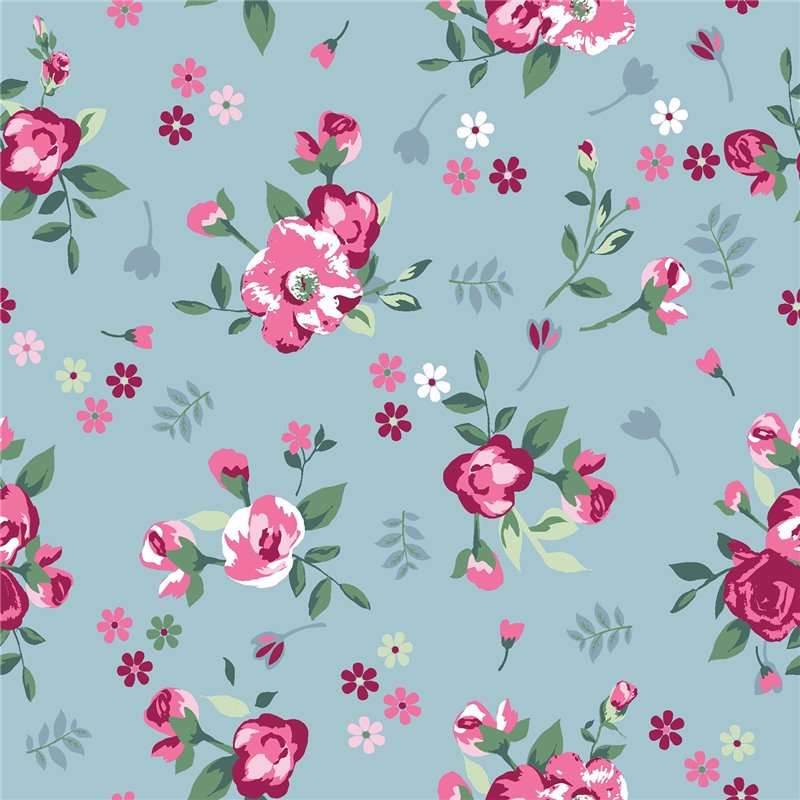 POPLIN MILLE FLEUR FLOWERS
