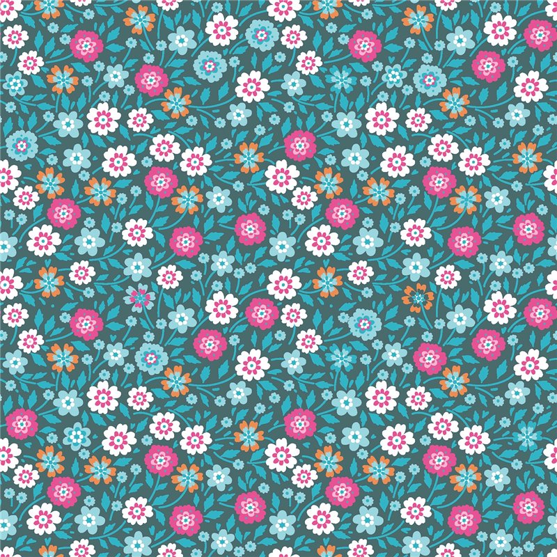 POPLIN MILLE FLEUR FLOWERS