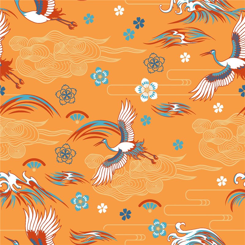 POPLIN MILLE FLEUR BIRDS