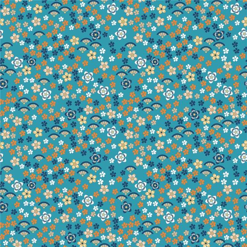 POPLIN MILLE FLEUR FLOWERS