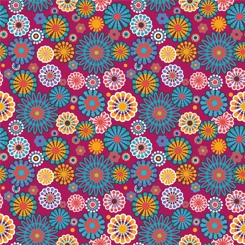 POPLIN MILLE FLEUR FLOWERS