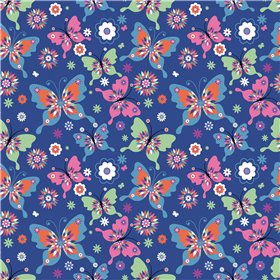 POPLIN MILLE FLEUR BUTTERFLY