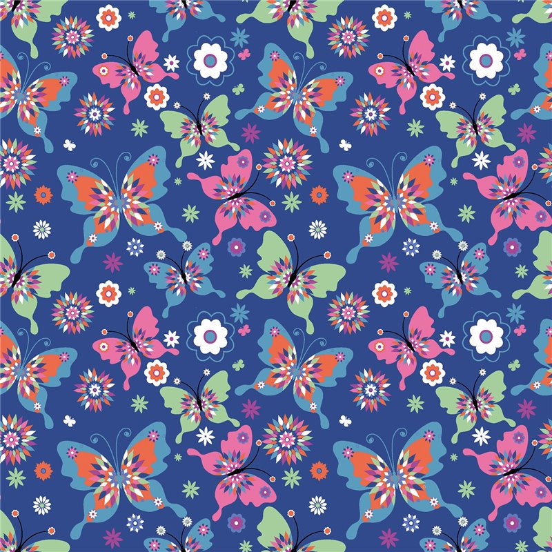 POPLIN MILLE FLEUR BUTTERFLY