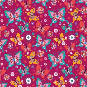 POPLIN MILLE FLEUR BUTTERFLY