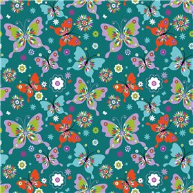 POPLIN MILLE FLEUR BUTTERFLY