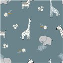 POPLIN MILLE FLEUR WILD ANIMALS
