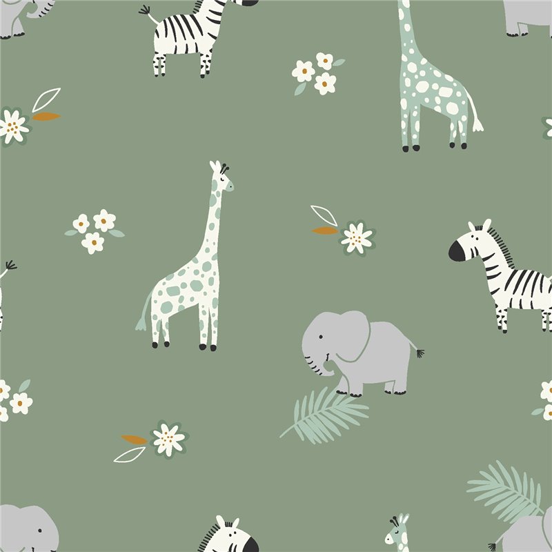 POPLIN MILLE FLEUR WILD ANIMALS