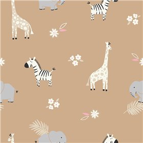 POPLIN MILLE FLEUR WILD ANIMALS