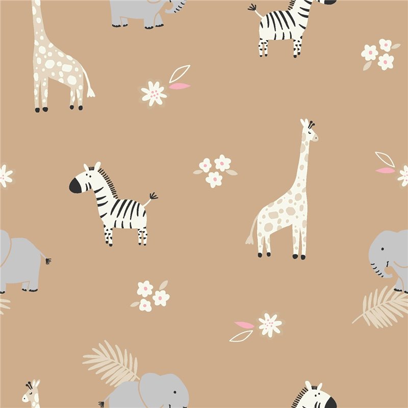 POPLIN MILLE FLEUR WILD ANIMALS