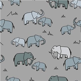 POPLIN MILLE FLEUR ELEPHANT