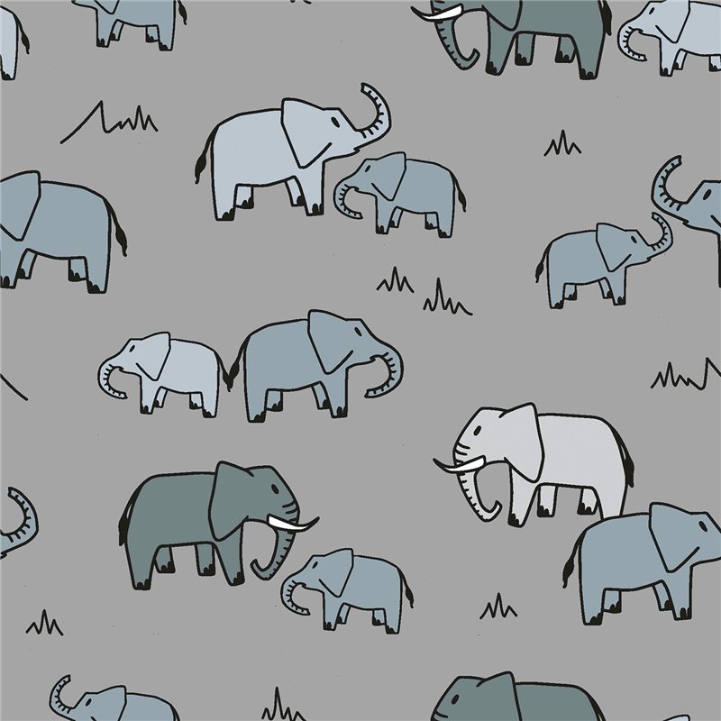 POPLIN MILLE FLEUR ELEPHANT