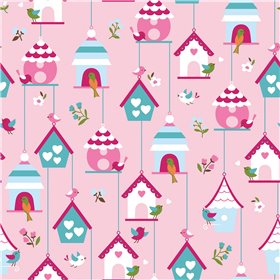 POPLIN MILLE FLEUR BIRDHOUSES