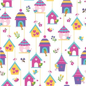 POPLIN MILLE FLEUR BIRDHOUSES