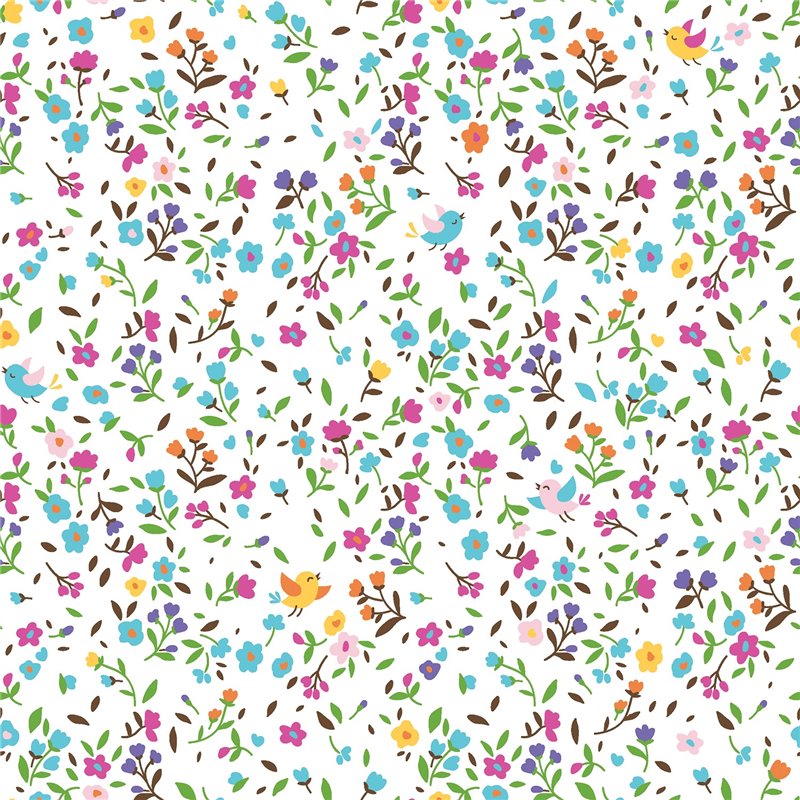 POPLIN MILLE FLEUR FLOWERS