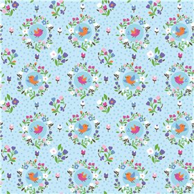 POPLIN MILLE FLEUR BIRDS