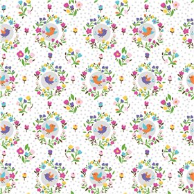 POPLIN MILLE FLEUR BIRDS