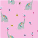 POPLIN MILLE FLEUR ELEPHANT