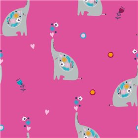 POPLIN MILLE FLEUR ELEPHANT