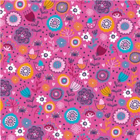POPLIN MILLE FLEUR BIRDS
