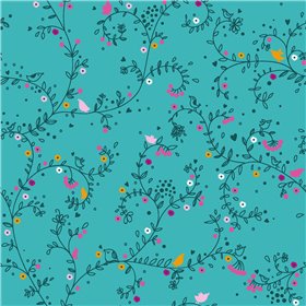 POPLIN MILLE FLEUR BIRDS