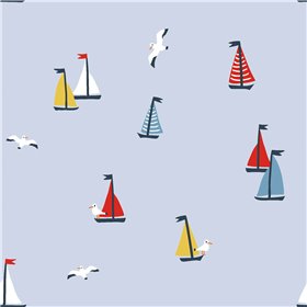POPLIN MILLE FLEUR SAILBOAT