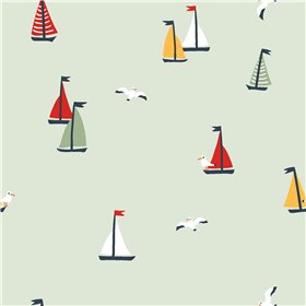 POPLIN MILLE FLEUR SAILBOAT