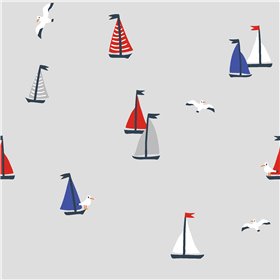 POPLIN MILLE FLEUR SAILBOAT