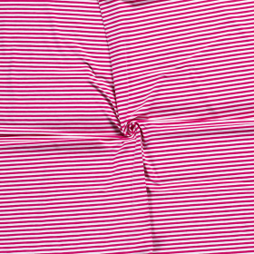 JERSEY BAWEŁNIANY DZIANE PASY 5MM FUCHSIA