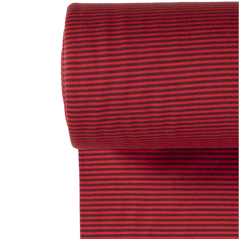 TUBULAR 1X1 RIB 2MM Y/D STRIPE BORDEAUX