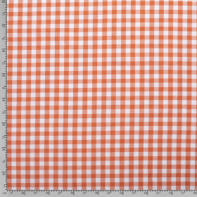 TKANINA BAWEŁNIANA DUŻA KRATA ORANGE