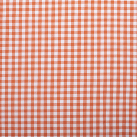 TKANINA BAWEŁNIANA DUŻA KRATA ORANGE