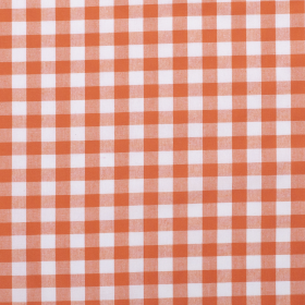 TKANINA BAWEŁNIANA DUŻA KRATA ORANGE