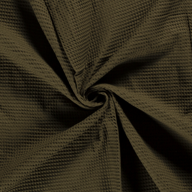 WAFFLE PLAIN DYED KHAKI GREEN