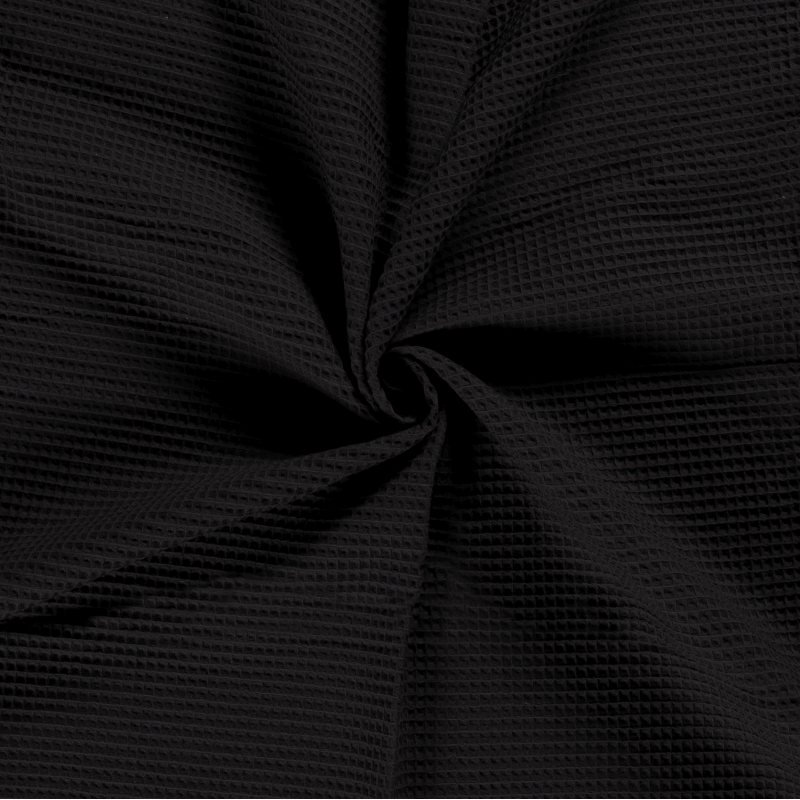 WAFFLE PLAIN DYED BLACK