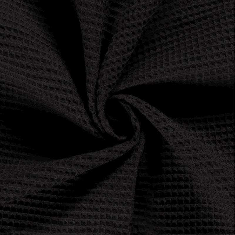 WAFFLE PLAIN DYED BLACK
