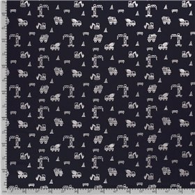 JERSEY BAWEŁNIANY FOLIA BUDOWA NAVY