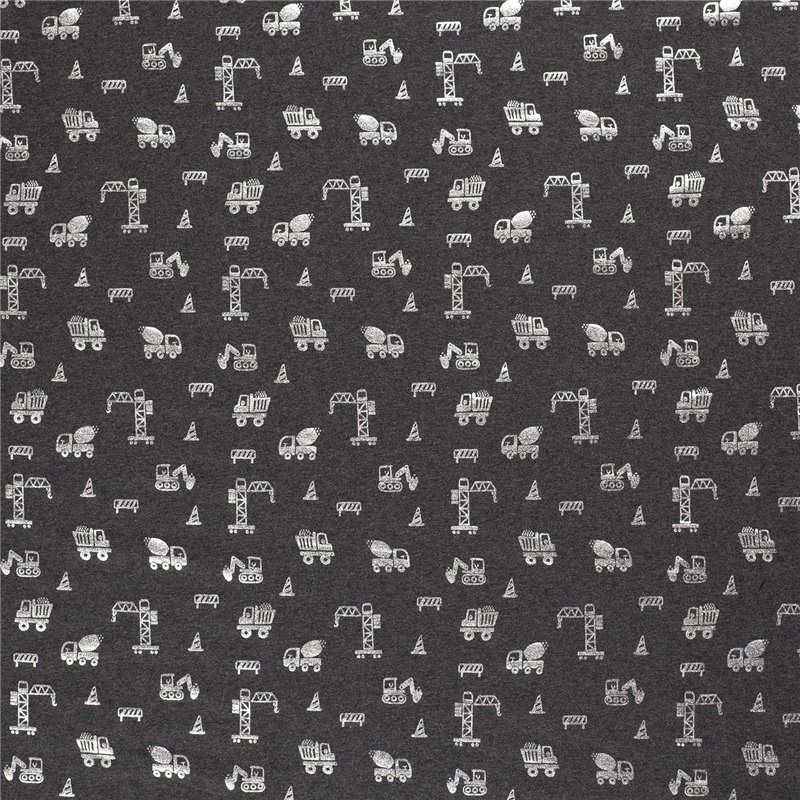JERSEY BAWEŁNIANY FOLIA BUDOWA DARK GREY