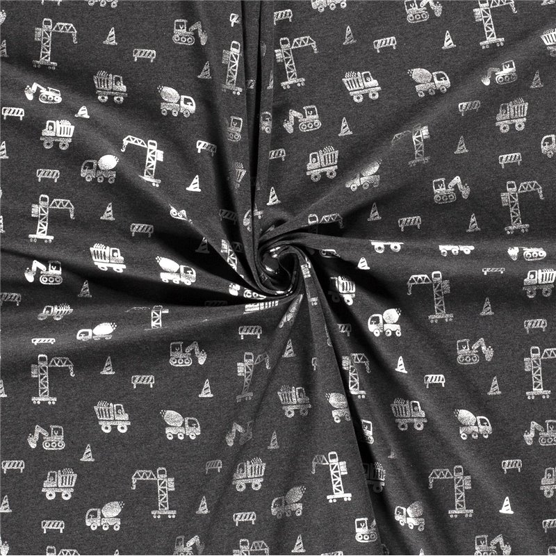 JERSEY BAWEŁNIANY FOLIA BUDOWA DARK GREY
