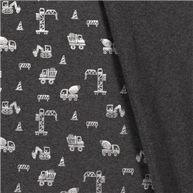 JERSEY BAWEŁNIANY FOLIA BUDOWA DARK GREY