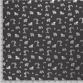 JERSEY BAWEŁNIANY FOLIA BUDOWA DARK GREY