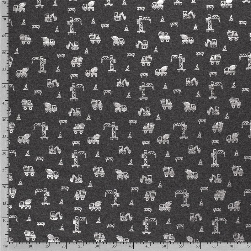 JERSEY BAWEŁNIANY FOLIA BUDOWA DARK GREY