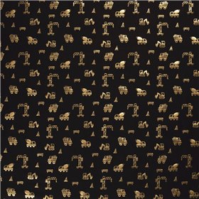 JERSEY BAWEŁNIANY FOLIA BUDOWA BLACK