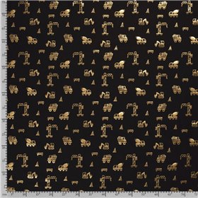 JERSEY BAWEŁNIANY FOLIA BUDOWA BLACK