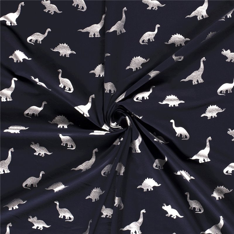 JERSEY BAWEŁNIANY FOLIA DINO NAVY